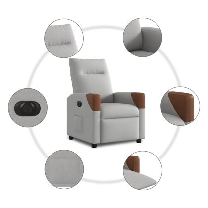 Електрически наклоняем стол, облачно сив, текстил