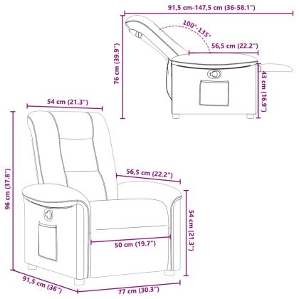 Recliner Chair Cloud Grey Fabric