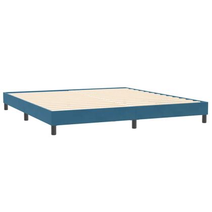 Box Spring Легло без матрак Тъмно синьо 200x210 cm Кадифе