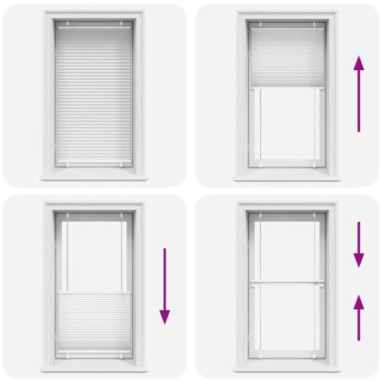 Плисирана щора Бяла 80x100 cm Ширина на плата 79,4 cm Полиестер