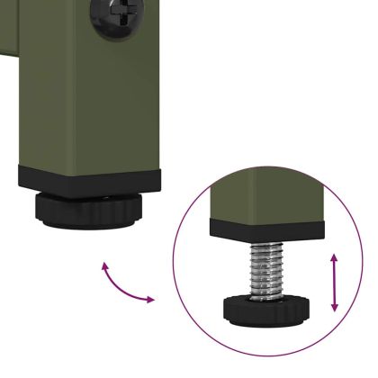 Бюфет, маслиненозелен, 100,5x39x107см, студеновалцувана стомана