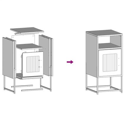 Нощно шкафче бяло 36x39x78 cm Студено валцувана стомана