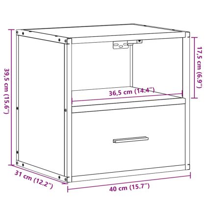 Стенно нощно шкафче Sonoma Oak 40x31x39,5 cm