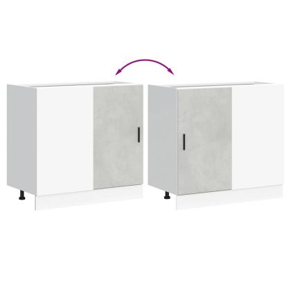 Долен шкаф за мивка "Lyon" Бетонно сив, Инженерно дърво