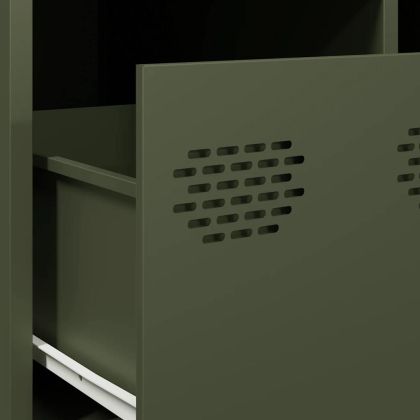 Маса за кафе, зелена, 101,5x50x43,5см, студеновалцувана стомана