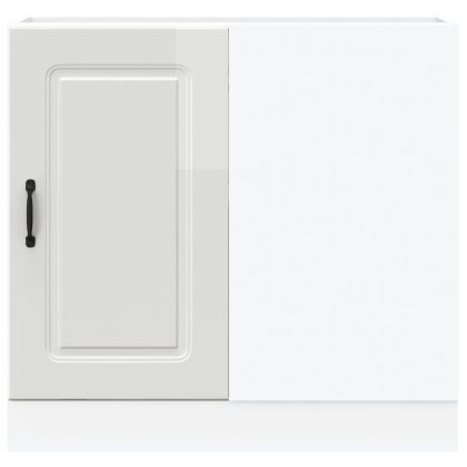 Кухненски шкаф "Kalmar" с висок гланц, бяло, инженерно дърво