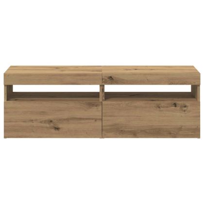 Комплект от 2 части за телевизора с LED осветление Дъб Artisan