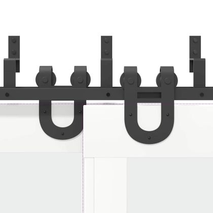 Комплект механизъм за плъзгаща врата, 200 см, стомана, черен