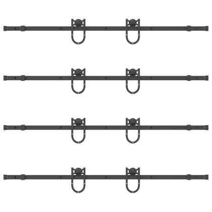 Комплект механизъм за плъзгаща врата, 366 см, стомана, черен