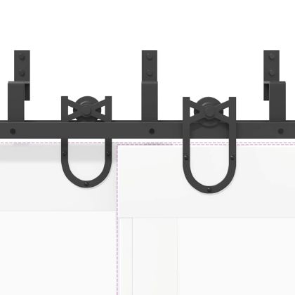 Комплект механизъм за плъзгаща врата, 366 см, стомана, черен