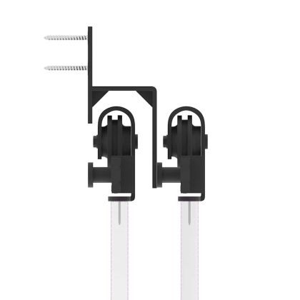 Комплект механизъм за плъзгаща врата, 183 см, стомана, черен