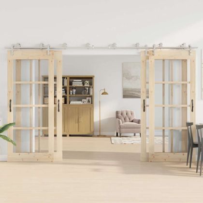 Механизъм за плъзгаща врата 366 см неръждаема стомана сребрист