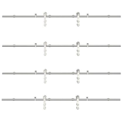 Механизъм за плъзгаща врата 366 см неръждаема стомана сребрист