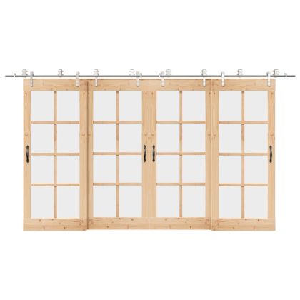 Механизъм за плъзгаща врата 400 см неръждаема стомана сребрист