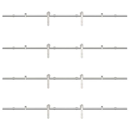 Механизъм за плъзгаща врата 400 см неръждаема стомана сребрист