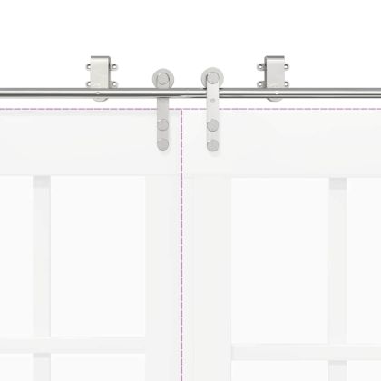 Механизъм за плъзгаща врата 400 см неръждаема стомана сребрист