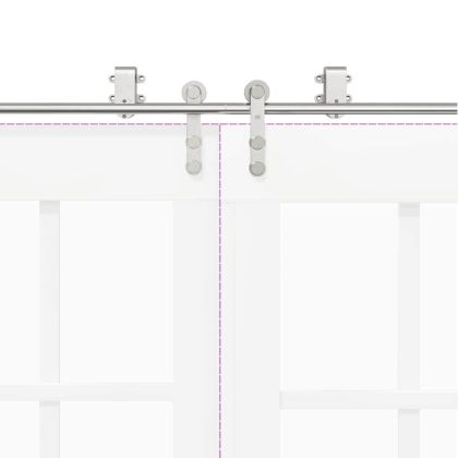 Механизъм за плъзгаща врата 200 см неръждаема стомана сребрист