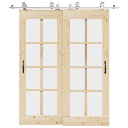 Механизъм за плъзгаща врата 200 см неръждаема стомана сребрист