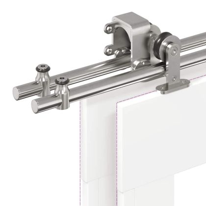 Механизъм за плъзгаща врата 200 см неръждаема стомана сребрист