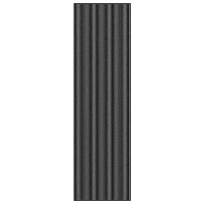 Изтривалка раирана, черна и сива, 115x400 см