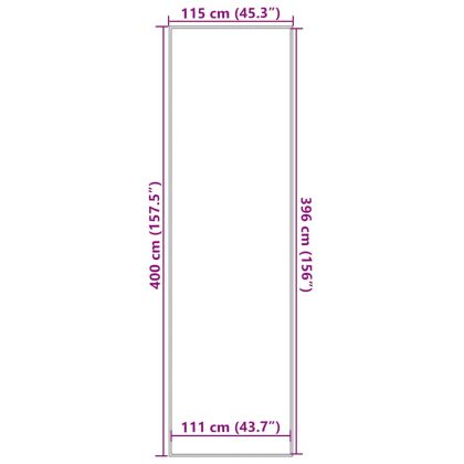 Изтривалка раирана, черна и сива, 115x400 см