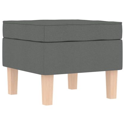 Люлеещ се стол с табуретка за крака, тъмносив, плат