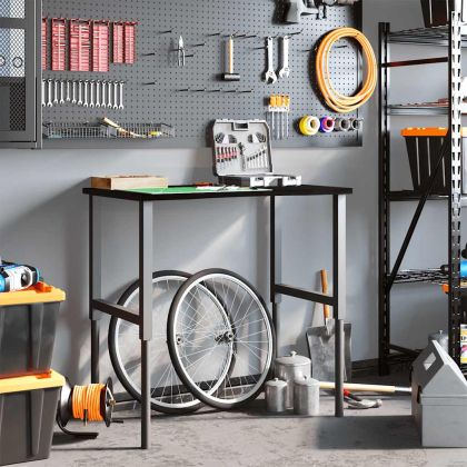 Работна маса тъмнокафява Дъб от масивна дървесина