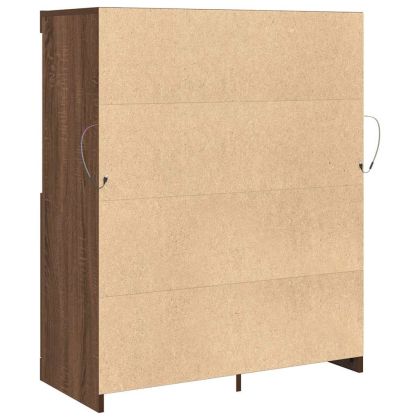 Сайдборд, кафяв дъб, 81x37x100 см, инженерно дърво