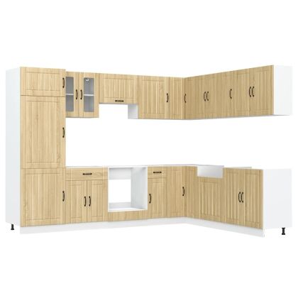 Комплект кухненски шкафове от 14 части Lucca, инженерно дърво