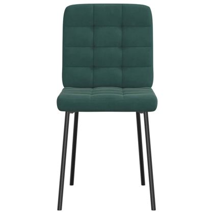 Трапезни столове, 4 бр, тъмнозелени, кадифе