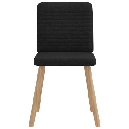 Трапезни столове, 6 бр, черни, текстил