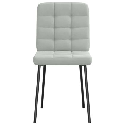 Трапезни столове, 4 бр, светлосиви, кадифе