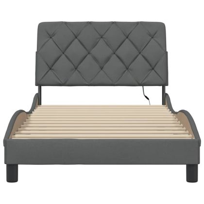 Рамка за легло със светодиод без матрак, 100x200 см, плат