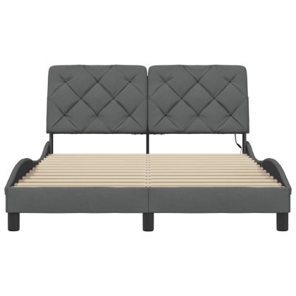 Рамка за легло със светодиод без матрак, 140x200 см, плат