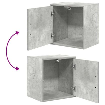 гаражни шкафове, 2 бр, бетонно сиви, инженерно дърво