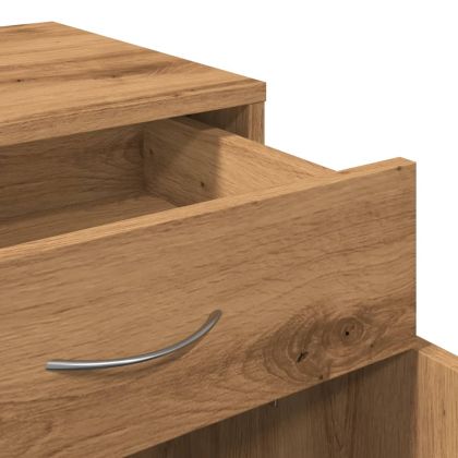 Шкаф с колелца, дъб артизан, 45x38x54 см, инженерно дърво