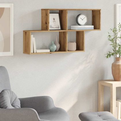 стенна етажерка Дъб артизан 100x18x53 cm инженерна дървесина