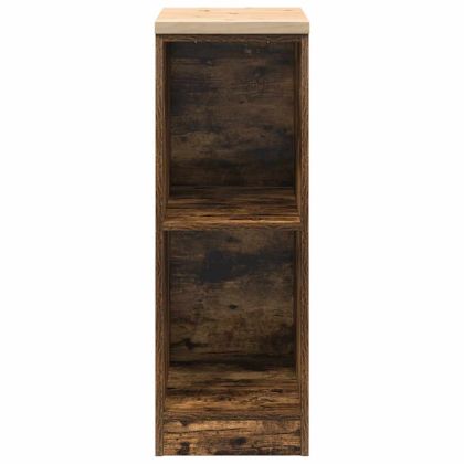 Гаражен шкаф за съхранение, опушен дъб, 30x51x85 см, бор масив
