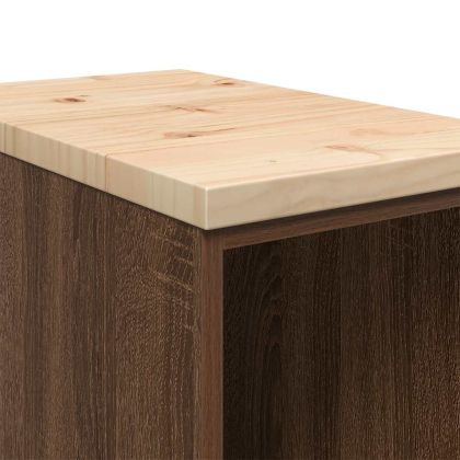 Гаражен шкаф за съхранение, кафяв дъб, 30x51x85 см, бор масив