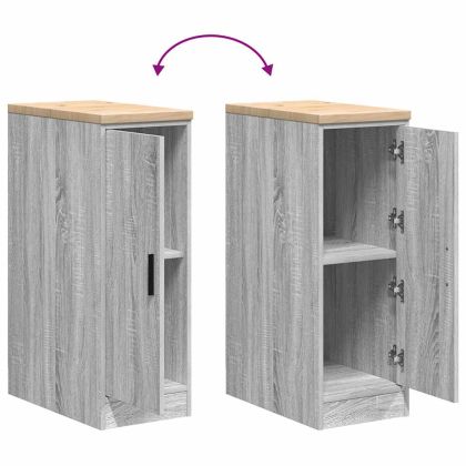 Гаражен шкаф за съхранение, сив сонома, 30x51x85 см, бор масив