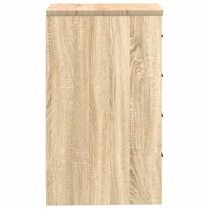Гаражен шкаф за съхранение, дъб сонома, 40x51x85 см, бор масив