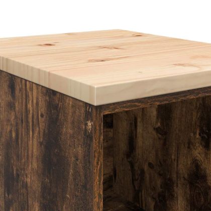 Гаражен шкаф за съхранение, опушен дъб, 40x51x85 см, бор масив