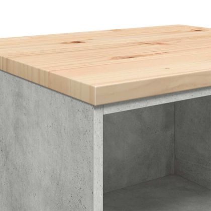 Гаражен шкаф за съхранение, бетонно сив, 60x51x85 см, бор масив