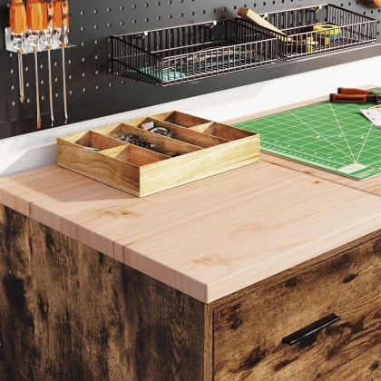 Гаражен шкаф за съхранение, опушен дъб, 40x51x85 см, бор масив