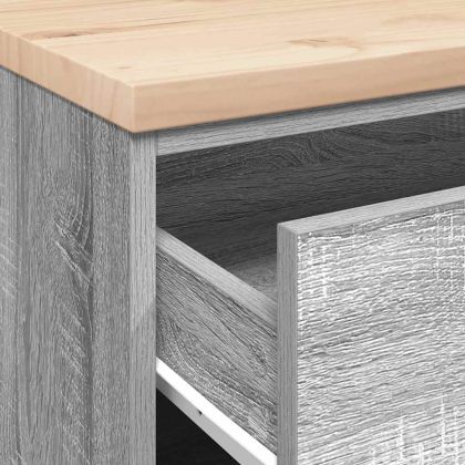 Гаражен шкаф за съхранение, сив сонома, 60x51x85 см, бор масив