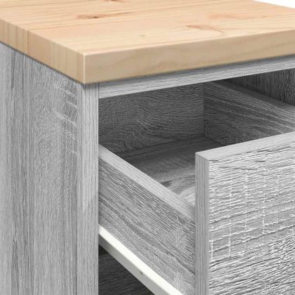 Гаражен шкаф за съхранение, сив сонома, 30x51x85 см, бор масив