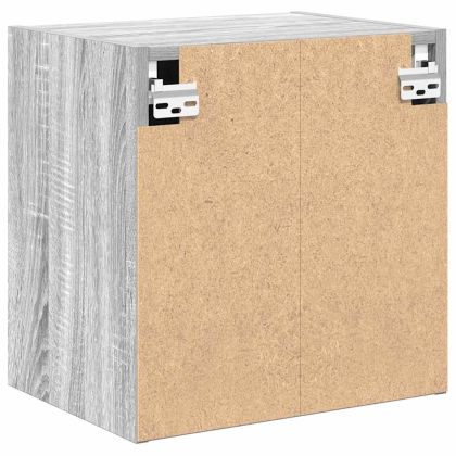 гараж стена шкафове, 2 бр, сив сонома, инженерно дърво