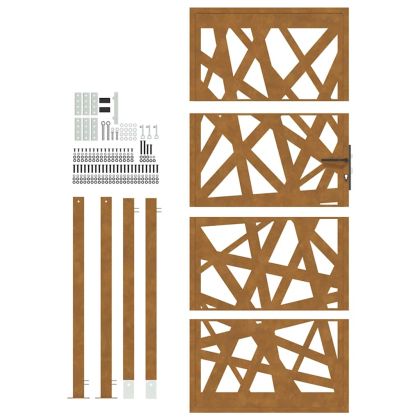 Градинска порта 100x200 см, устойчива на атмосферни влияния стомана, лек дизайн