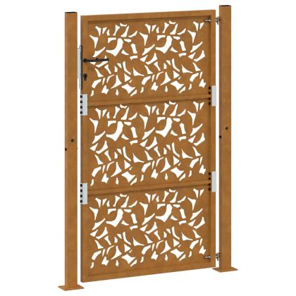 Градинска порта 100x150 см, дизайн с листо, устойчиво на атмосферни влияния, стомана