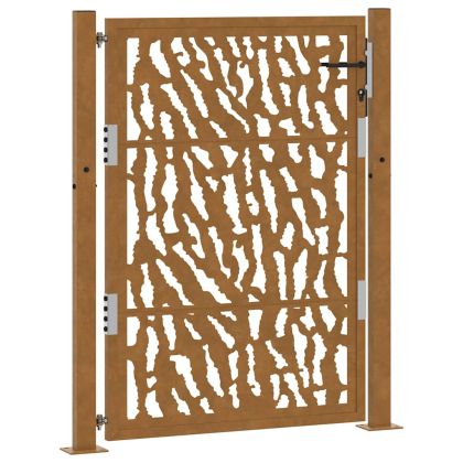 Градинска порта 100x125 см, издръжлива стомана, дизайн с трасета